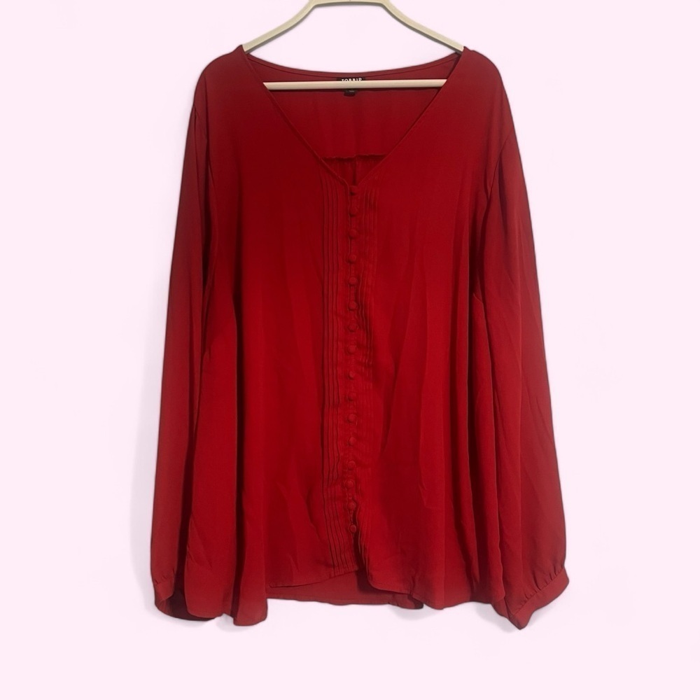 Torrid Red V-Neck Blouse 3x